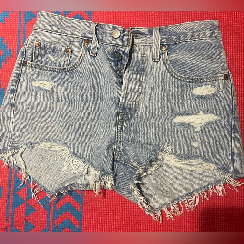 Levi’s 501 High Rise Distressed Shorts